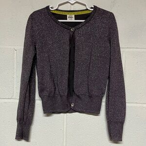 Mini Boden Glittery Purple Cardigan